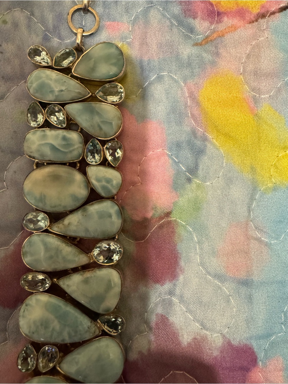 Larimar and blue topaz Statement Bracelet - Women Jewelry